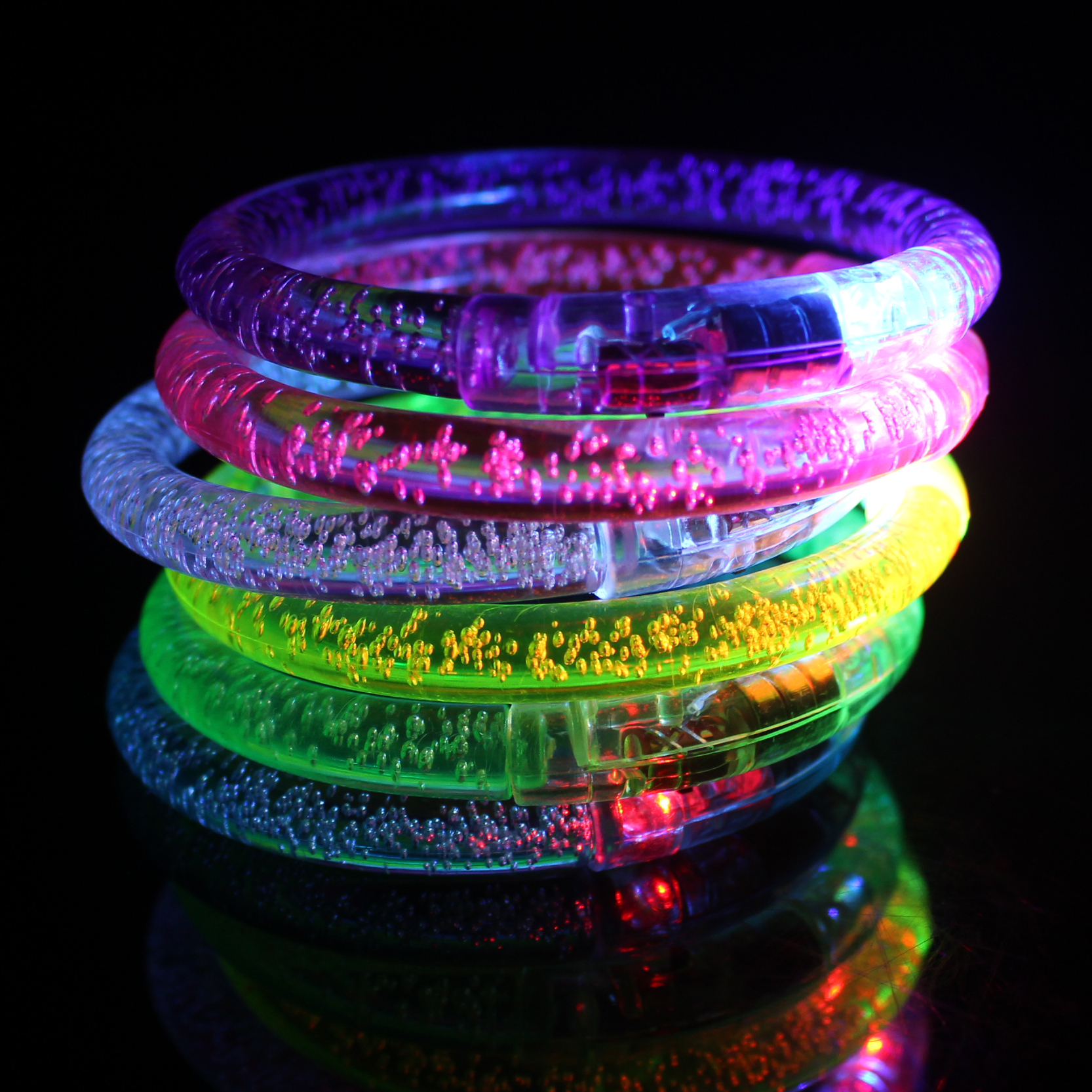 新款亚克力发光手镯七彩闪光手环蹦迪酒吧助威发光玩具