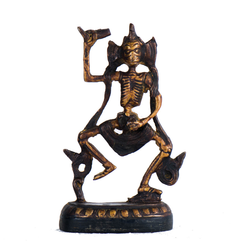 欧斯特尼泊尔手工6寸铜尸林怙主佛像客厅家用供奉摆件