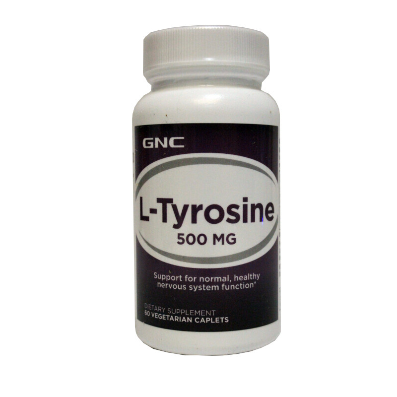 美国进口gnc l-酪氨酸500mg60片缓解情绪抗抑郁焦虑改善睡眠正品