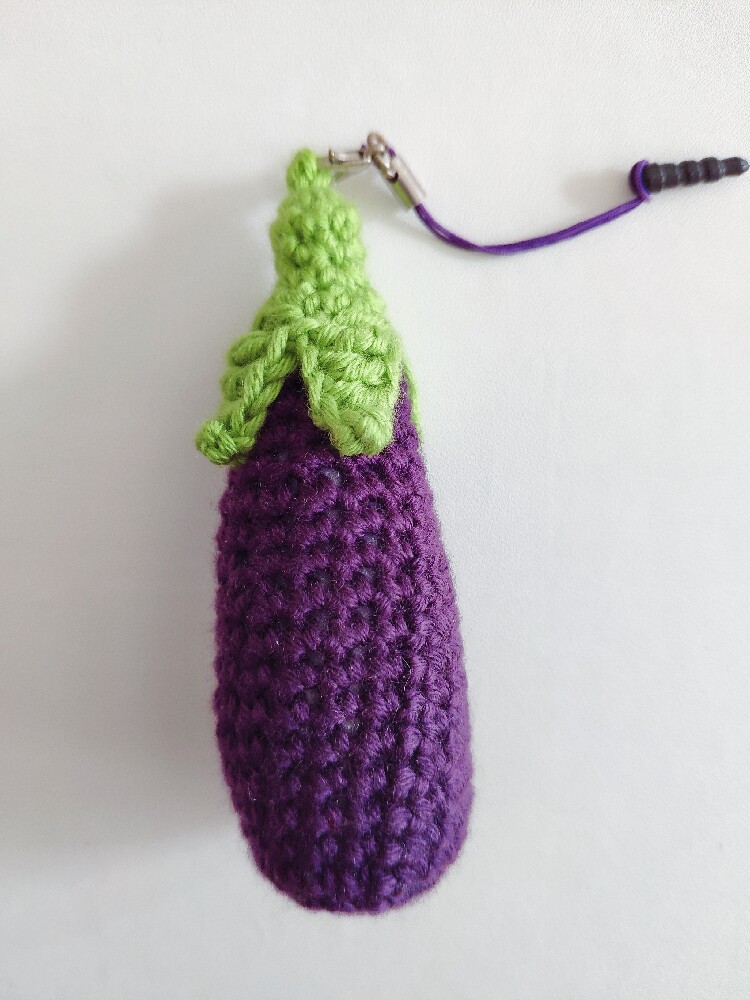 人气手工diy优质毛线钩针编织蔬菜挂件茄子其他特色工艺品