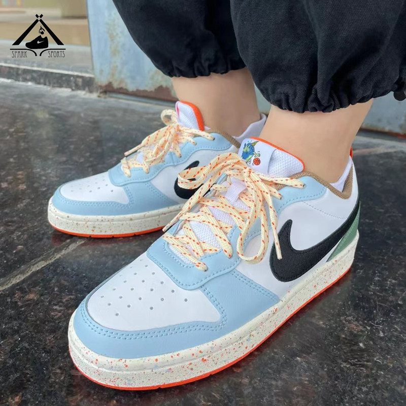 nike耐克courtborough女子低帮潮流百搭休闲鞋白蓝运动鞋