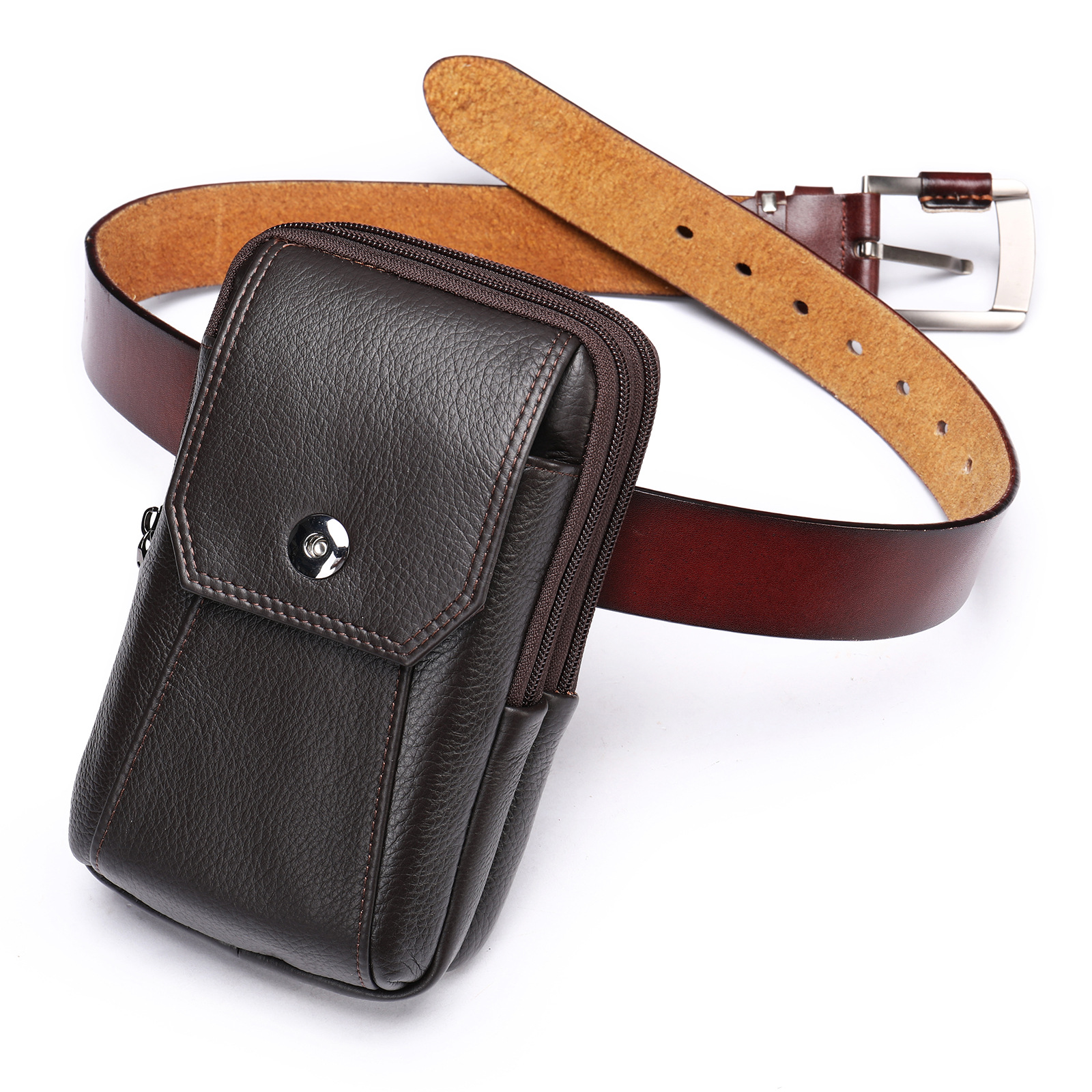 正品 新潮流厂家直销新款时尚户外腰包男士手机腰包男用牛皮单肩