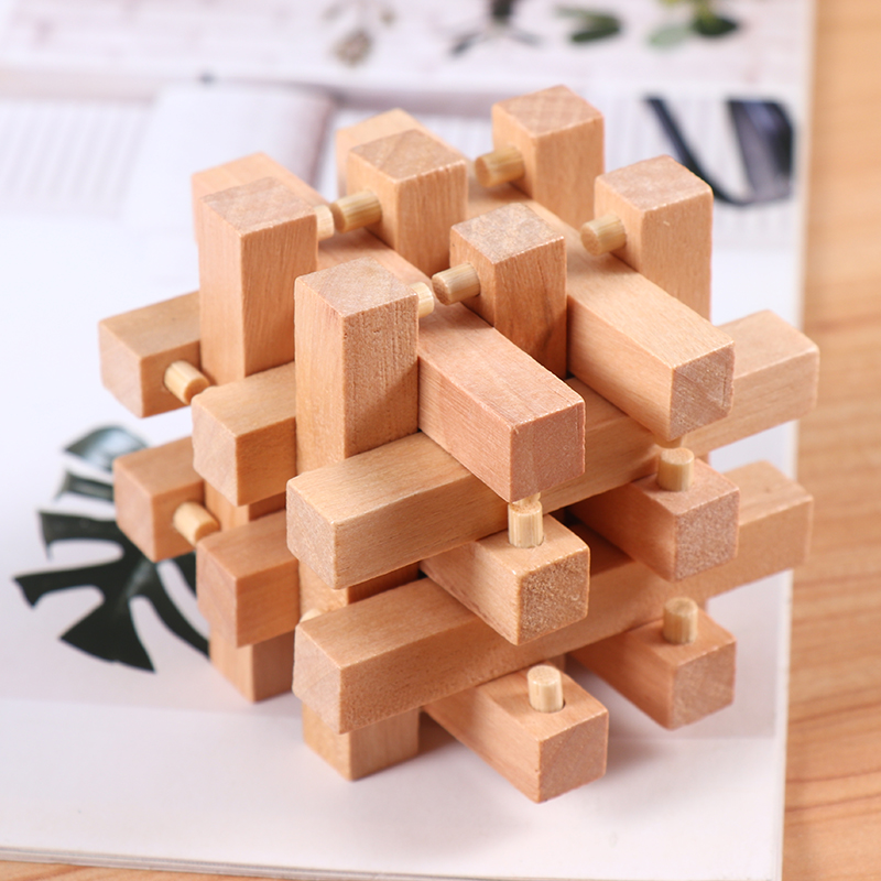 孔明锁十八木质鲁班18根锁解成人智力罗汉玩具解锁