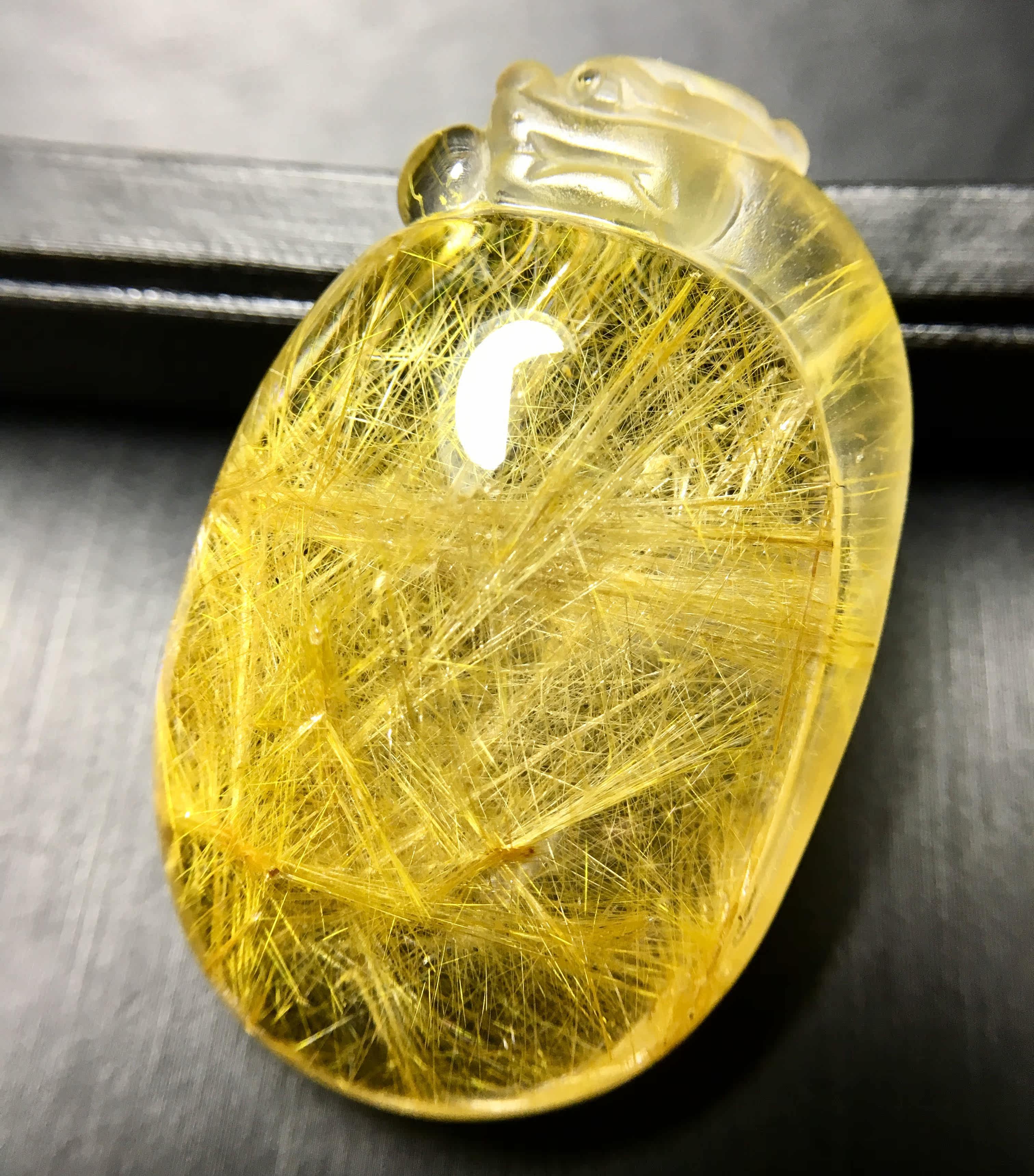 貔貅收藏品天然水晶发顺发吊坠金发项坠颈饰