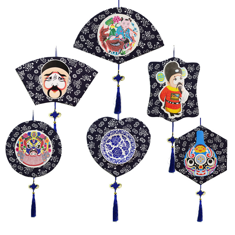 挂饰创意意中国风特色青花瓷形状几何幼儿园学校空中吊饰