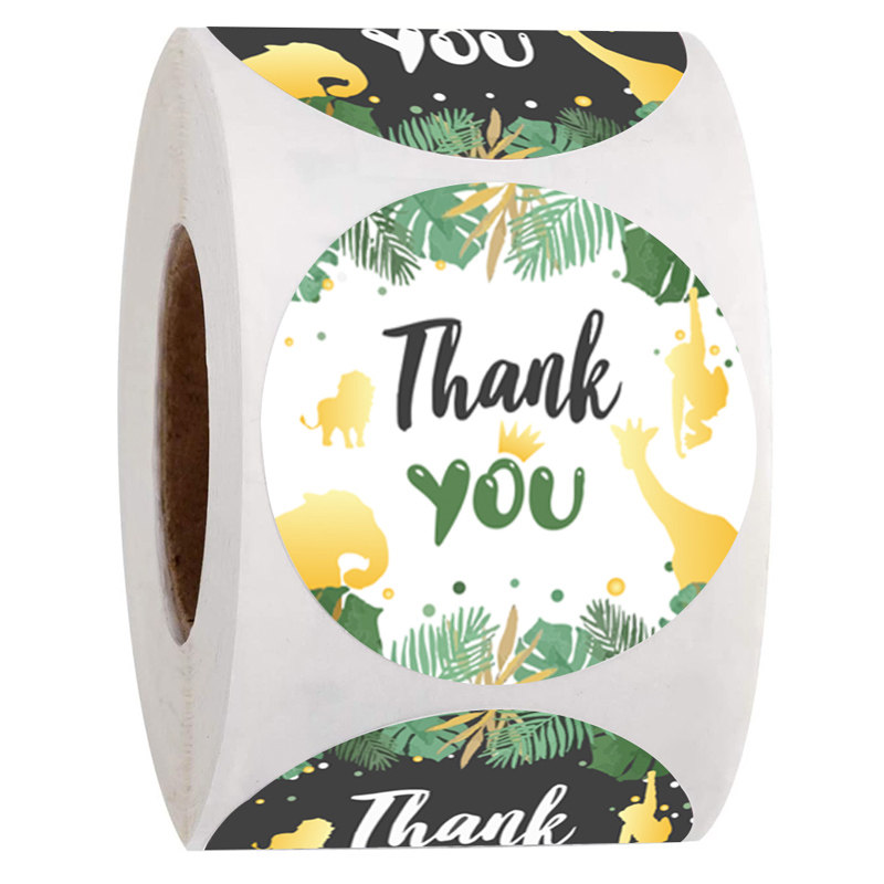 500张新款谢谢贴纸礼物信封封口1英寸烘焙包装贴纸