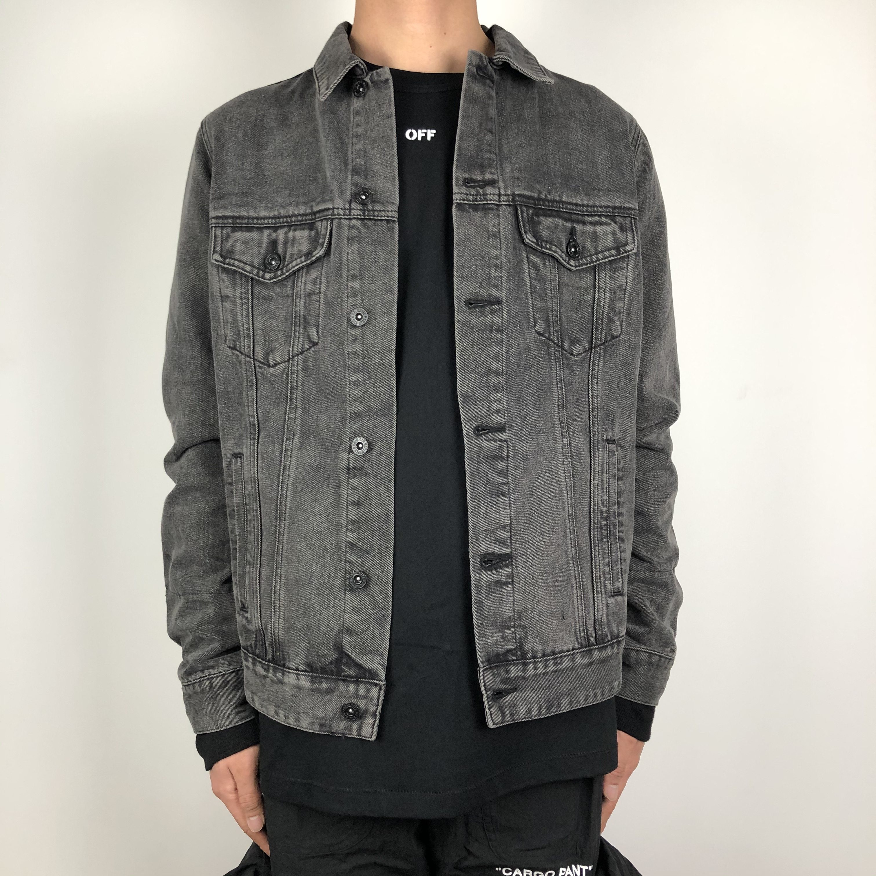 offyfakelwhite莫奈油画牛仔外套ow贴布拼接夹克