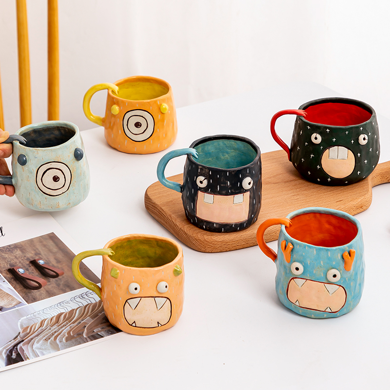 玺闻乐见萌兽杯景德镇陶艺家孤品手工咖啡杯陶瓷马克马克杯