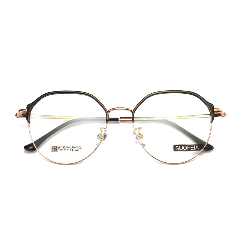 索菲亚复古圆框纯钛文艺眼镜架男潮大框近视眼镜框眼镜架