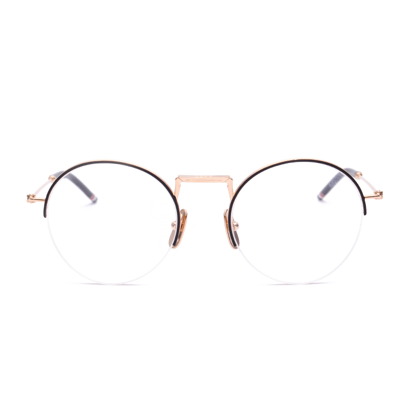 眼镜thombrowne镜框汤姆布朗复古圆形半框纯钛眼镜架