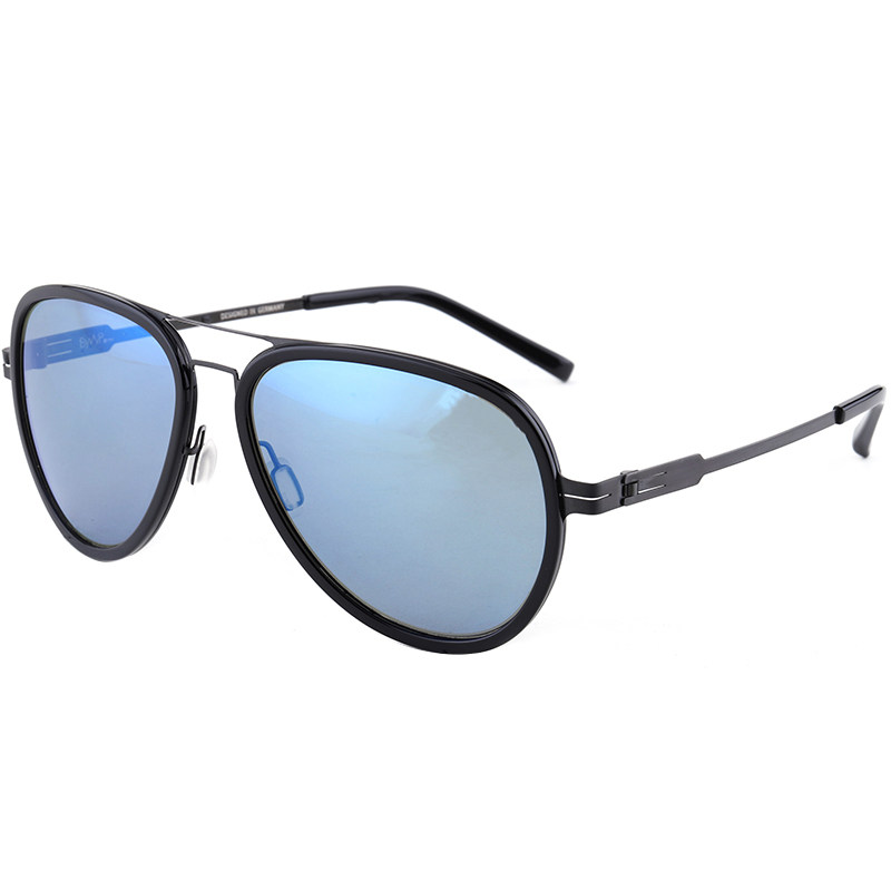 德国bywp墨镜男潮双梁螺丝薄钢超轻水银镜面太阳眼镜