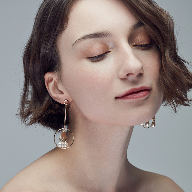 hashtag明星同款扇子珍珠长款耳环小众时尚夸张耳环