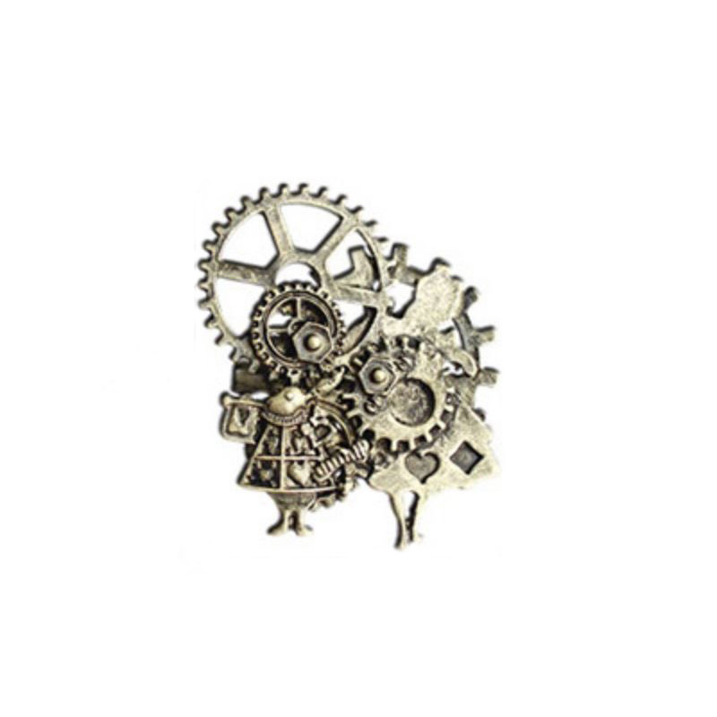 爱丽丝系列复古做旧蒸汽齿轮男女个性创意森系胸针