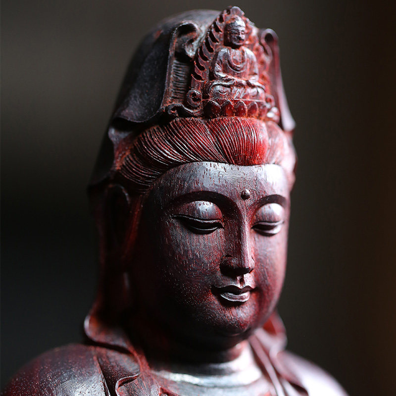 观音印度小叶紫檀木雕佛像供奉家用开光南海木雕