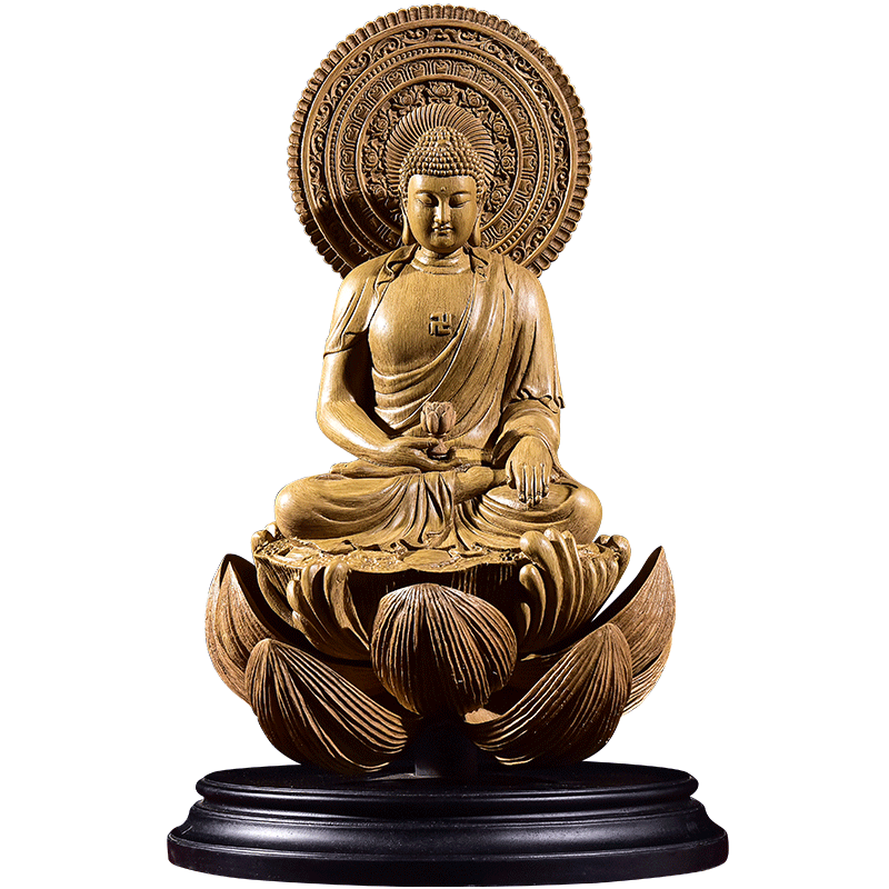 晴翠园印尼沉香香木大日如来摆件红木客厅玄关木雕