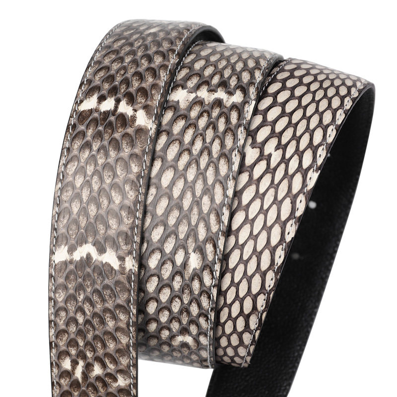 蛇皮皮带男真皮打孔腰带皮条个性皮带身无头头层牛皮裤带3.4-3.