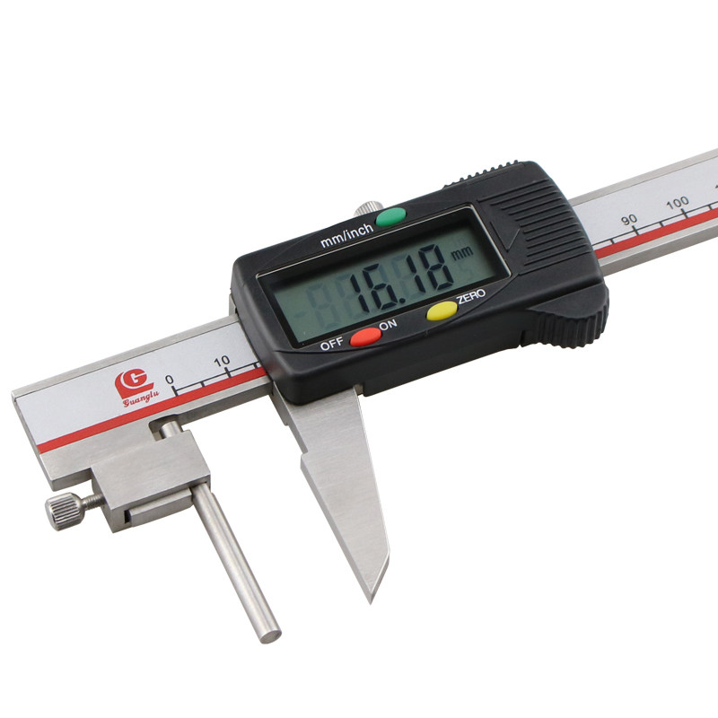 广陆数显管壁游标卡尺0150200mm电子壁厚卡尺测管电子数显卡尺