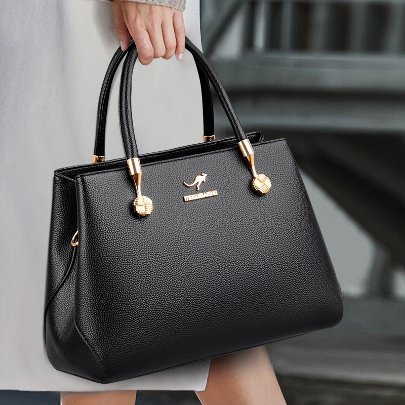 袋鼠包婚礼牛皮女包婚礼婆婆妈妈真皮中年时尚新款通用款女包