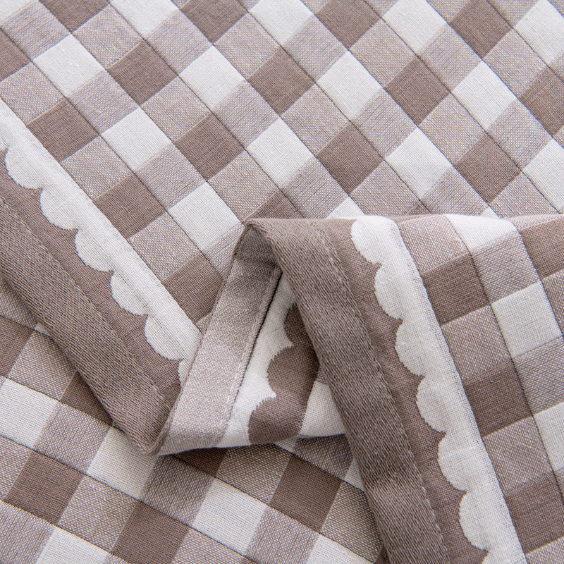 纯棉枕巾一对全棉纱布加大加厚枕头头巾格子枕巾