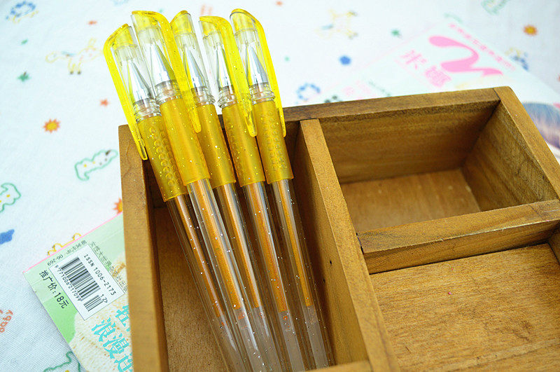 中性笔金色水笔佛经专用经书顺滑增金闪光金黄色中性笔