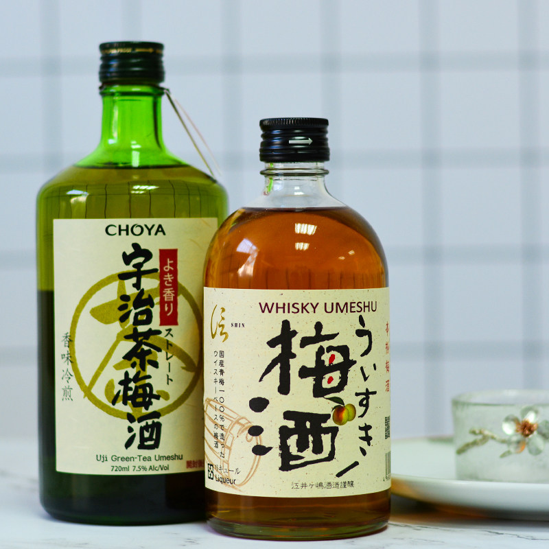 2瓶装日本俏雅choya宇治茶梅酒明石威士忌本格梅酒梅酒