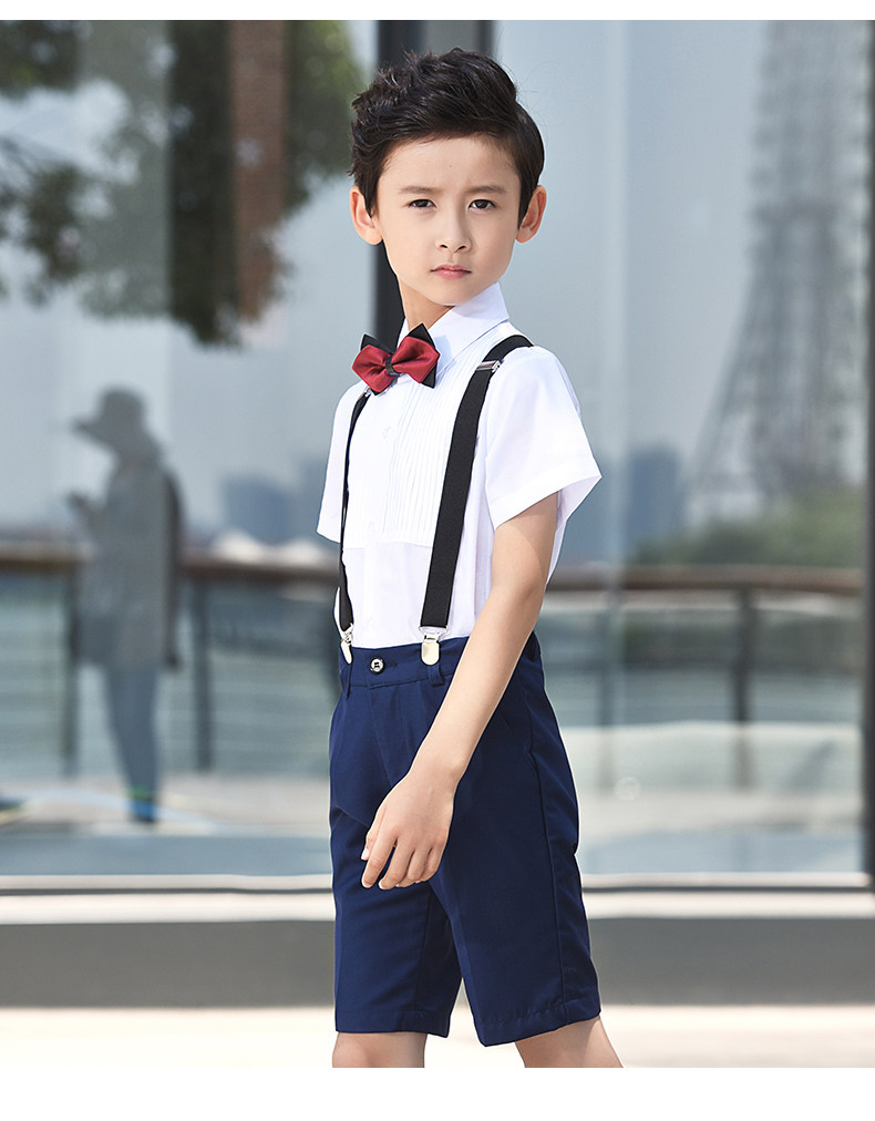 儿童礼服花童钢琴演出服男童背带裤套装小主持人儿童礼服