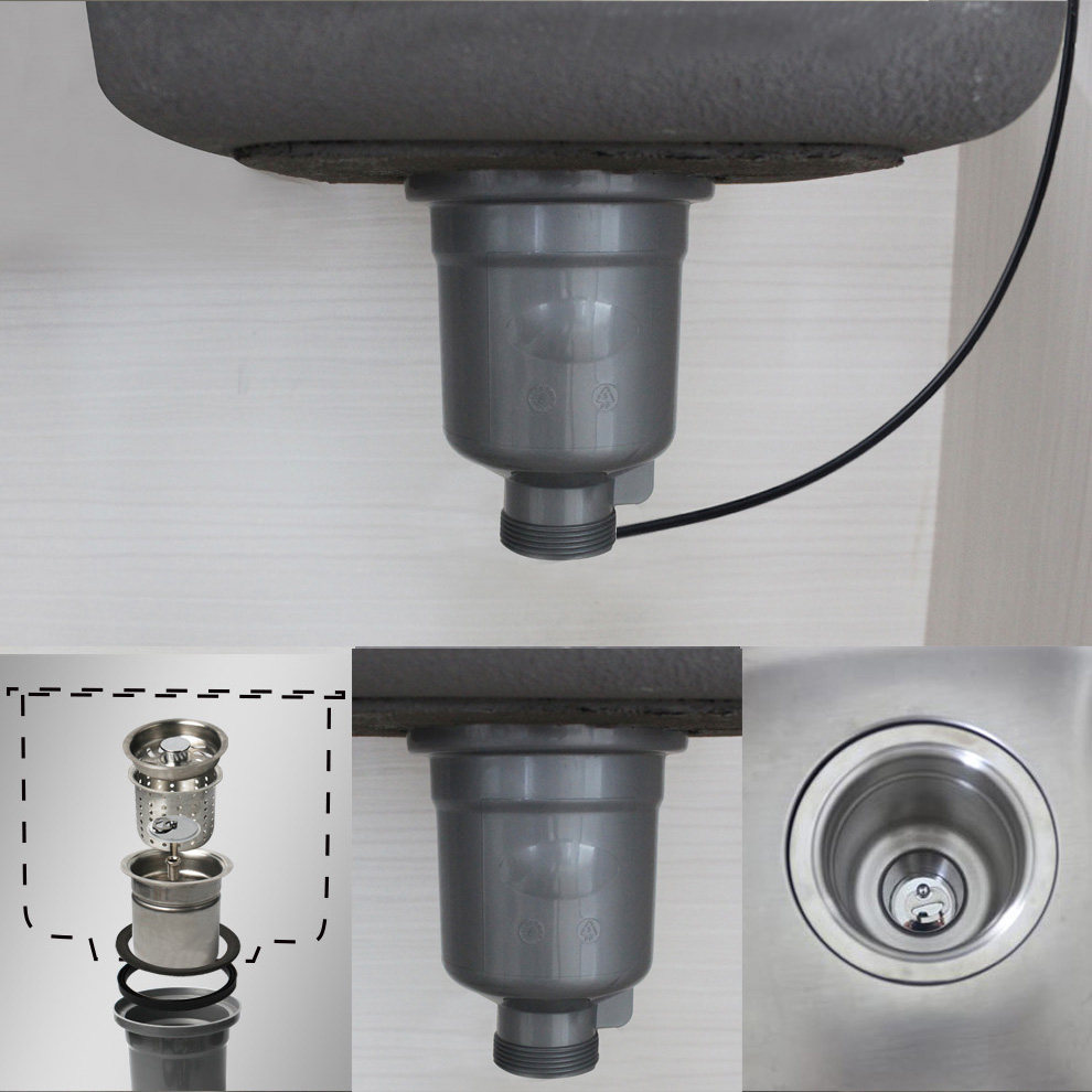 菜盆自动控制落水配件xk217c006 天力厨房水槽单槽提拉台控下水器