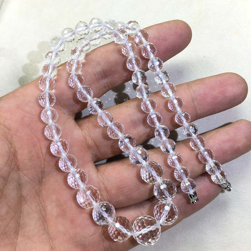 水晶白水晶项链塔女士锁骨切面项链礼物饰品颈饰