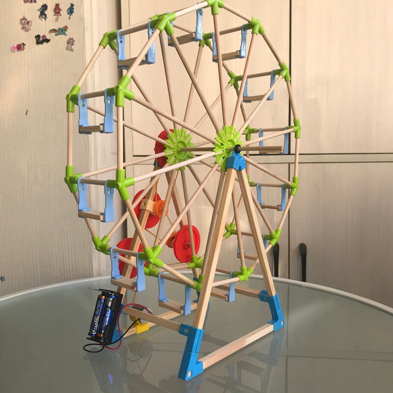 自制摩天轮益智儿童组装玩具科学实验diy手工科技制作模型6-7-8岁
