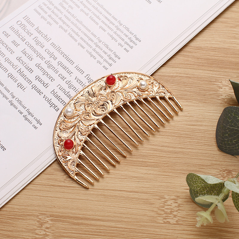 手工原创创古风发合金唐装主体唐代梳子diy发饰