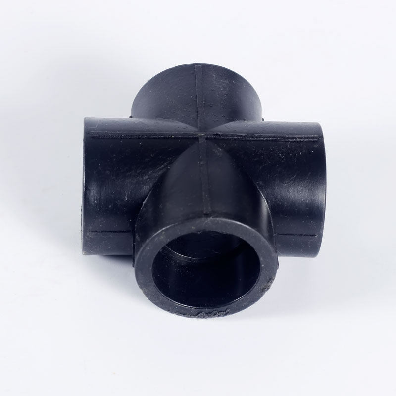 pe热熔焊接水管配件20532四通46分1寸接头pe管