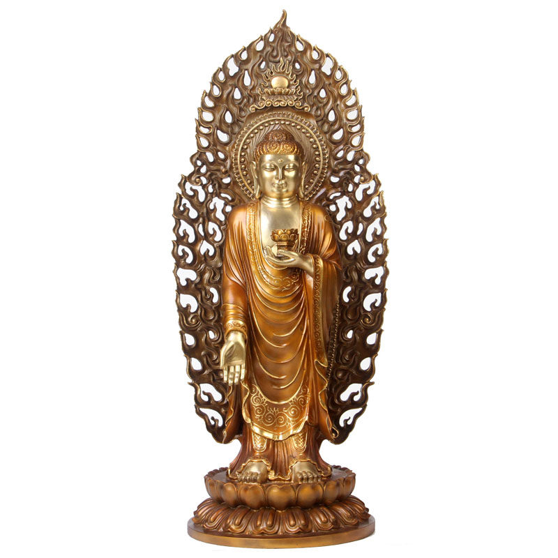 铜像真古意纯铜阿弥陀佛佛像摆件接引释迦菩萨大号摆件