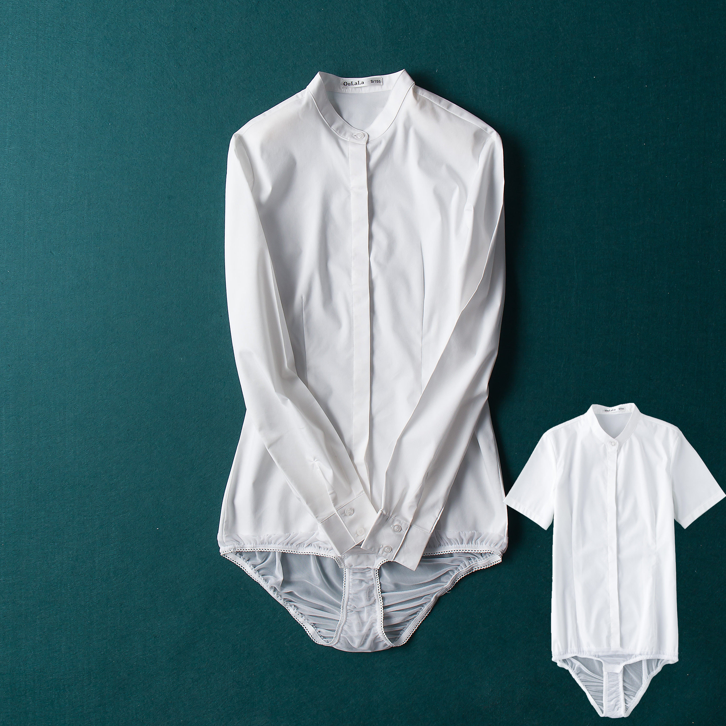 新款商务通商务弹力大码修身面试衬衣立领女连衬衫