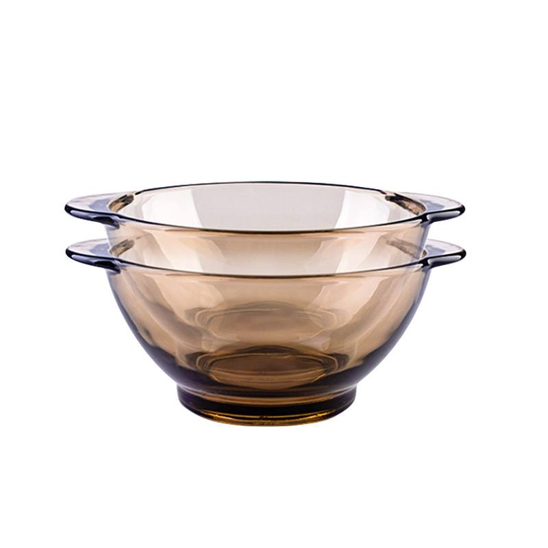 玻璃北欧茶色大号家用耐热沙拉水晶碗汤碗面碗