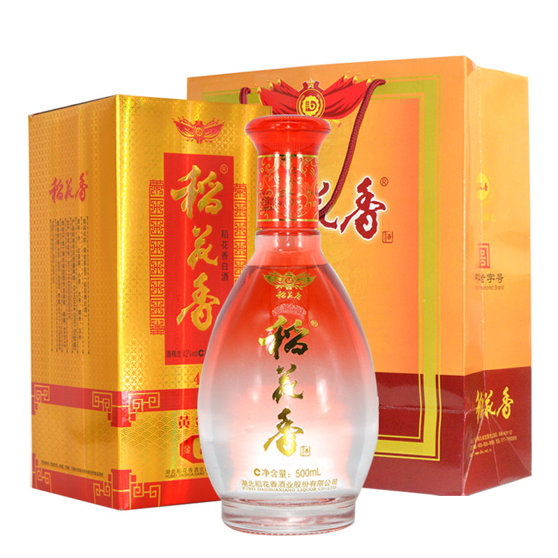 湖北稻花香酒黄金宴6 42度白酒整箱500ml 6瓶礼盒装 高粱礼品喜酒