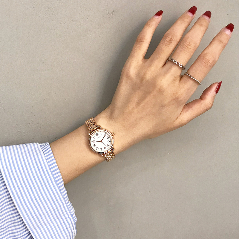 ins原宿风手表女学生简约韩版森系复古文艺气质钢带链条手链女表