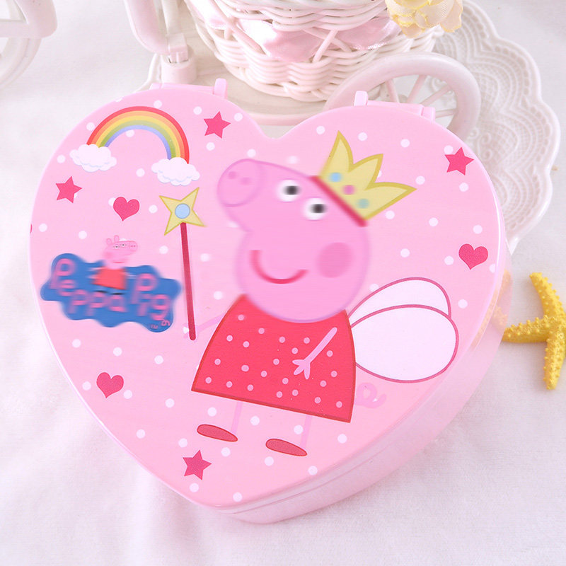 卡通儿童公主首饰盒化妆品收纳盒女孩项链饰品头饰盒子梳妆带镜子