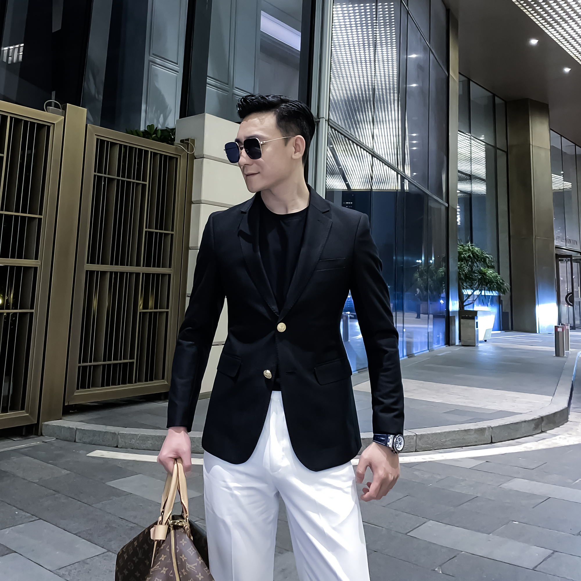 【DAIO ETHAN】原创设计大牌韩国男纯色英伦单排西服休闲西装外套