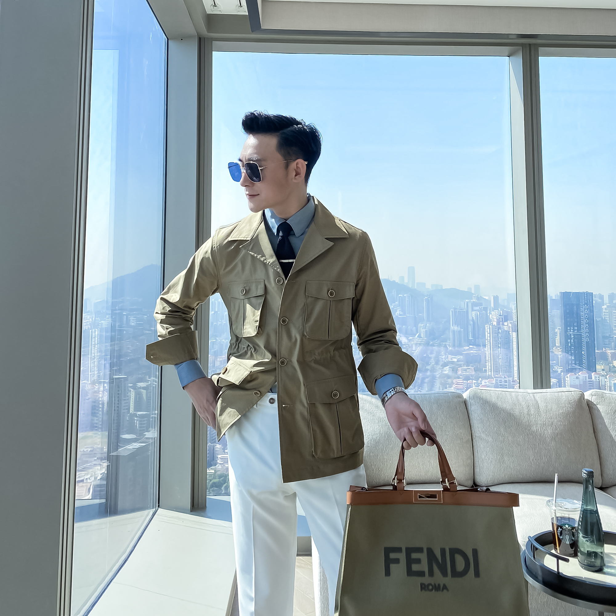 【DAIO ETHAN】原创设计男士工艺大牌口袋纯色夹克收腰工装外套