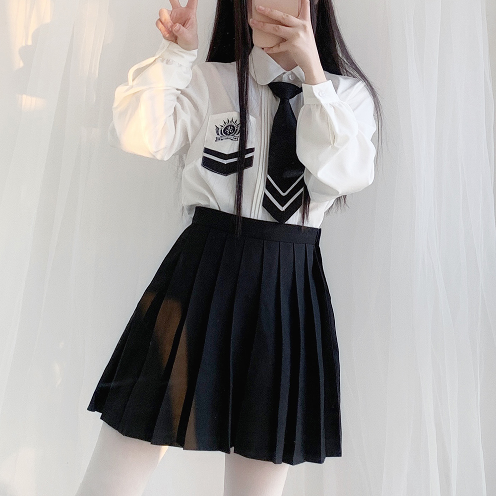 秋冬原创正版夜鹰jk学院风不良jk制服半裙衬衫外套暗黑系少女套装