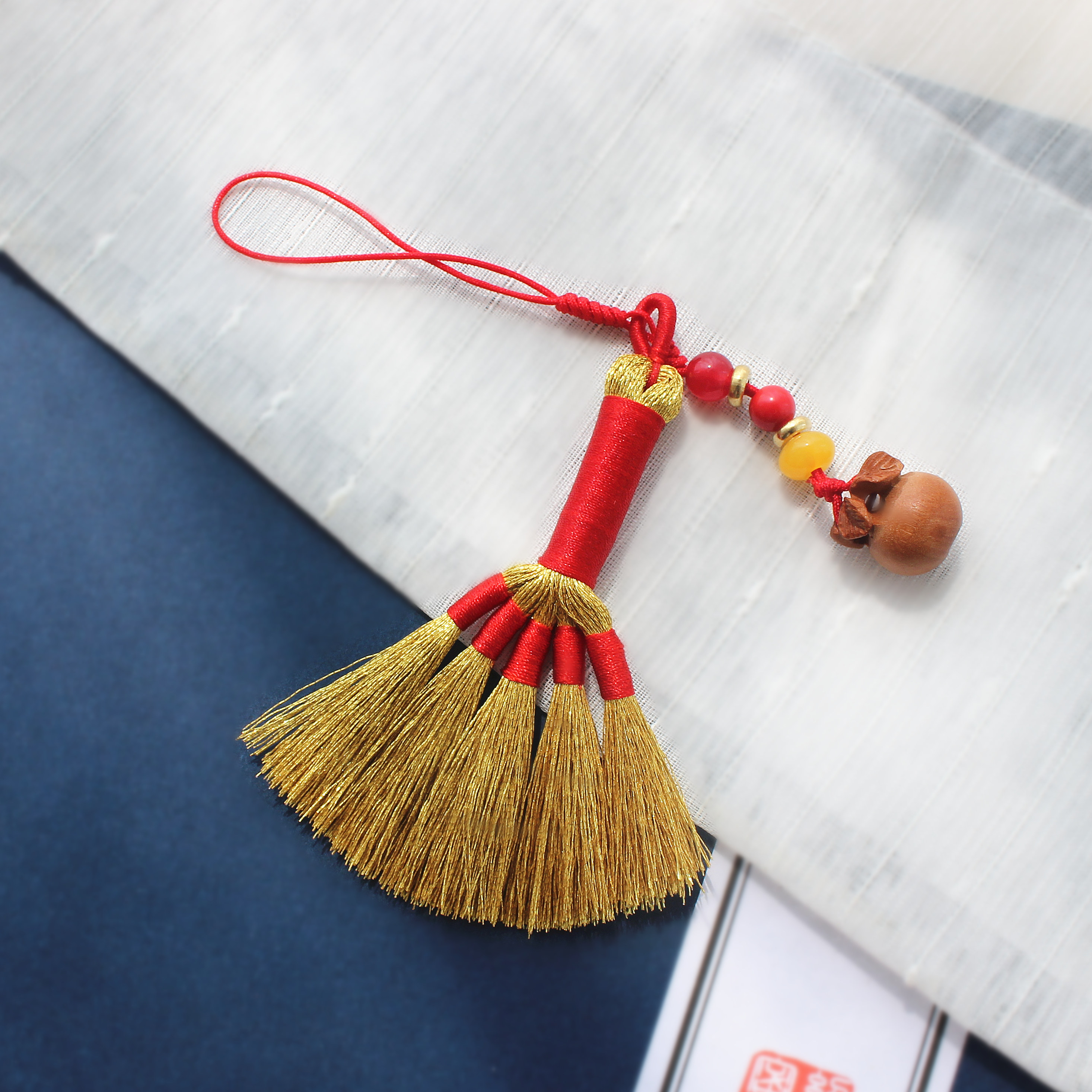 笤帚扫把挂件包包手机汽车本命年挂饰金扫帚安睡扫把
