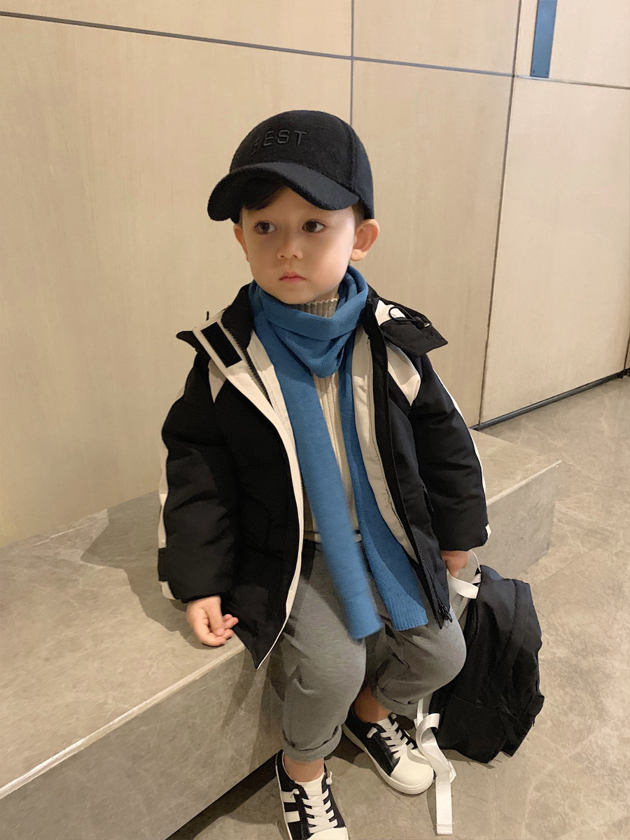 辰辰妈男童装秋冬季新款儿童工装帅气冲锋衣男宝宝夹棉服连帽外套