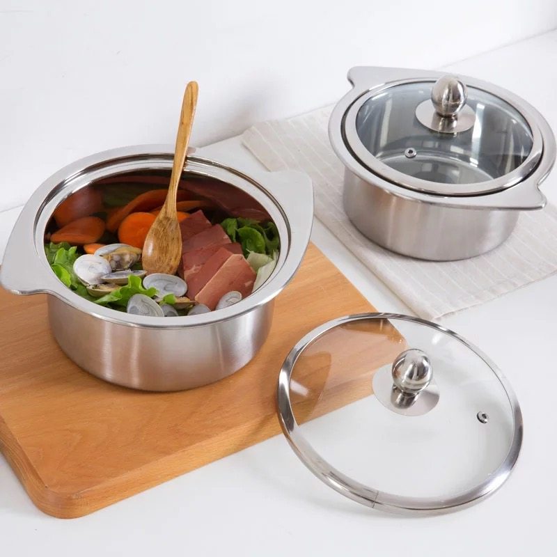 不锈钢单人迷你小火锅锅一人一锅家用商用加厚鸳鸯锅电磁炉专用锅