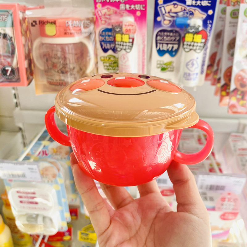 零食日本本土面包超人食盒宝宝收纳盒防洒漏双耳儿童餐具