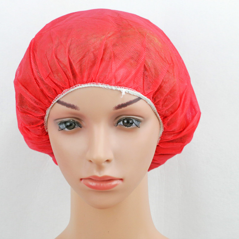 一次性帽子无纺布手工圆帽加厚扁筋食品车间厨师头部防护用品