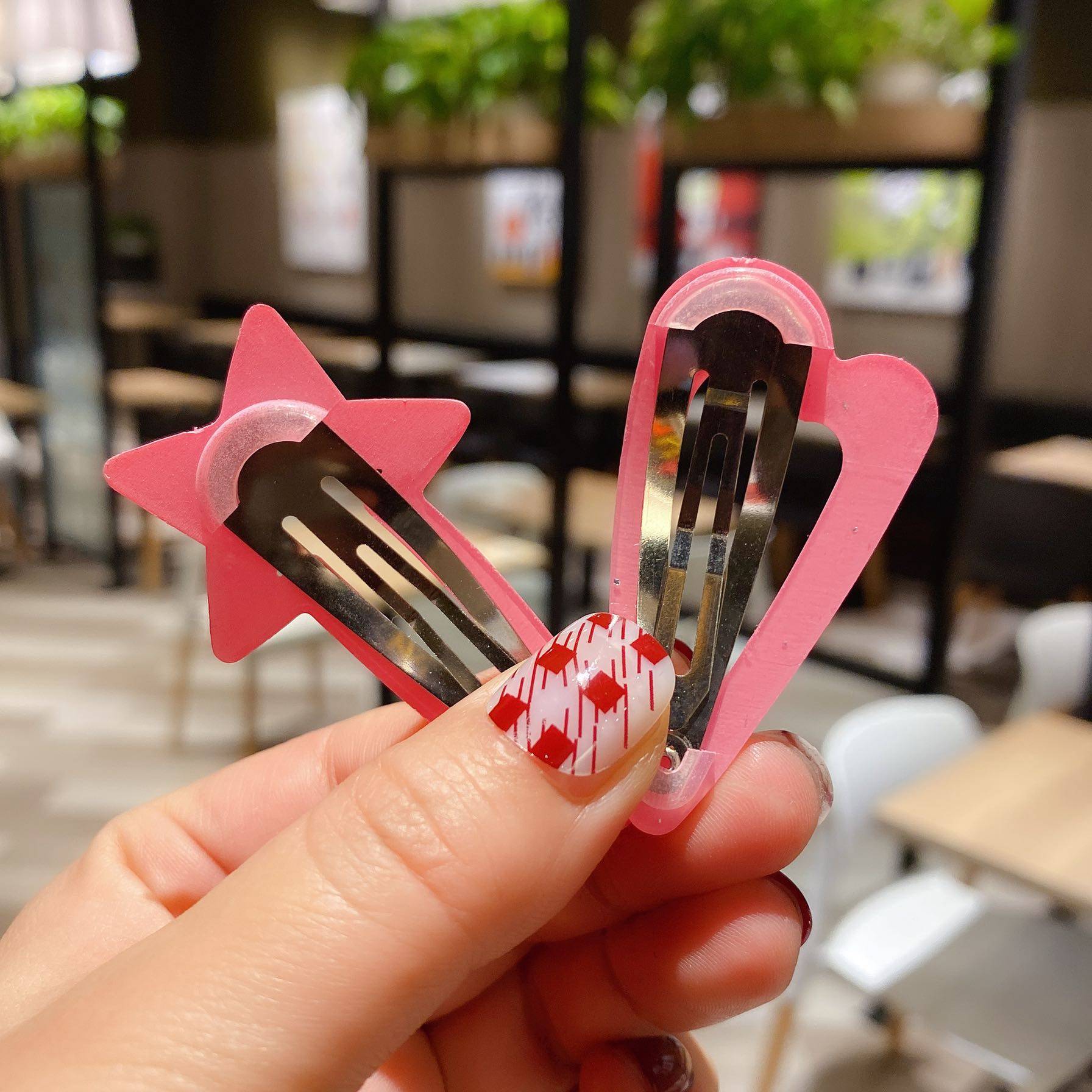 韩国女网红可爱发夹彩色小夹子少女发卡头饰儿童磨砂卡子bb夹组合