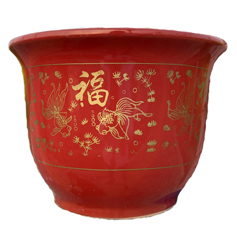 花盆红色鱼福清仓特大号多肉植物君子兰陶瓷家用花盆