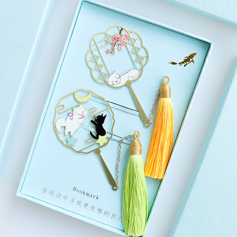 书签文创古风学生小清新创意金属黑白国风中国书签