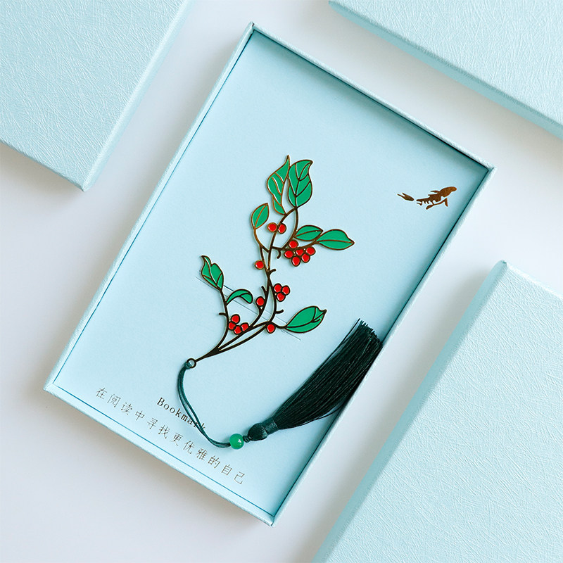 相思红豆金属书签中国国风古典文艺七夕情人节书签