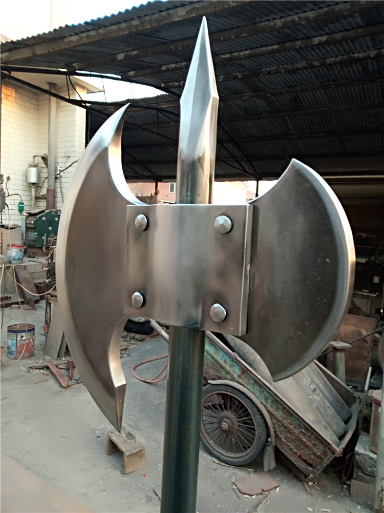 宣花超重超大斧子镇锰钢手工锻打古代武器开山采伐斧